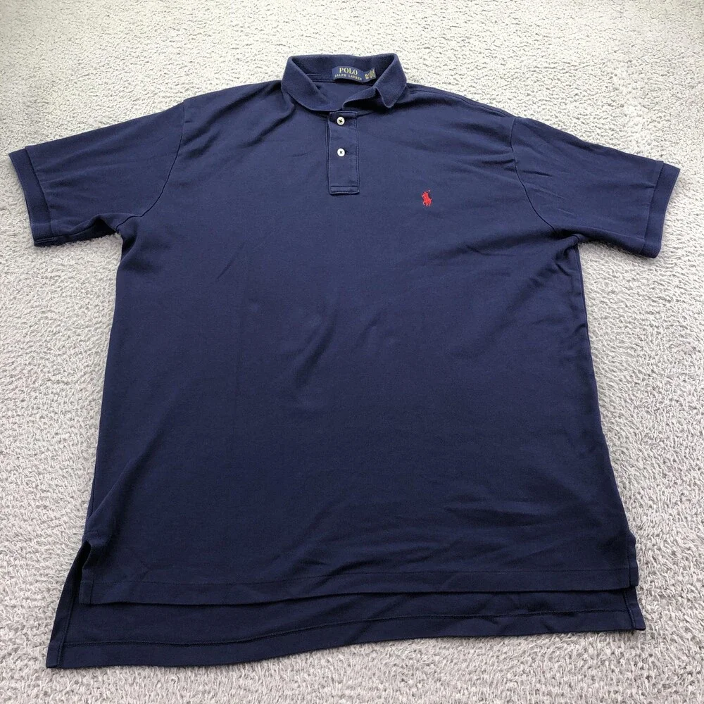 Polo Ralph Lauren Polo Shirt Mens XL Blue Short Sleeve Pony Logo Knit Casual